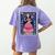 La Maestra Halloween Mexican Bingo Card Teacher Lottery Card Women's Comfort Colors T-Shirt Back Print Violet La Maestra Halloween Mexican Bingo Card Teacher Lottery Card Women's Comfort Colors T-Shirt Back Print Violet