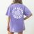 Let's Learn Today Checkered Apple Back To School Teacher Women's Comfort Colors T-Shirt Back Print Violet