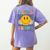 Let's Learn Today Smile Face Back To School For Teacher Kids Women's Comfort Colors T-Shirt Back Print Violet
