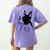 I Love My Boston Terrier Dog With Heart Women's Comfort Colors T-Shirt Back Print Violet