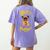 Lovely Harry Pugger Pug Women's Comfort Colors T-Shirt Back Print Violet