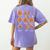 Maths Day Costume Idea Kids Teachers Pizza Slice Fraction Women's Comfort Colors T-Shirt Back Print Violet