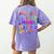 Monster ABC Cute Alphabet Halloween Teacher Costume Kids Women's Comfort Colors T-Shirt Back Print Violet