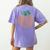 Music Notes Pumpkin Music Teacher Halloween Women's Comfort Colors T-Shirt Back Print Violet
