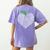 NC Red For Ed North Carolina Proud Teacher Apple T-Shirt Women's Comfort Colors T-Shirt Back Print Violet