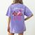 In October We Wear Pink Apple Teacher Daisy Breast Cancer Women's Comfort Colors T-Shirt Back Print Violet