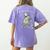 Off To Teach English Scooter Frog ESL Teacher Literature Women's Comfort Colors T-Shirt Back Print Violet