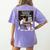 Overworked Underpaid Always Grading Teacher Women's Comfort Colors T-Shirt Back Print Violet
