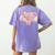 Physical Education Halloween Bow Checkered Teacher Ghost PE Women's Comfort Colors T-Shirt Back Print Violet