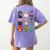 Pig Spooky Ghost Witch Boo-Jee Horror Pumpkin Pig Halloween Women's Comfort Colors T-Shirt Back Print Violet