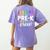 Pre-K Crew Teacher Team Squad Hello Back School Graduation Women's Comfort Colors T-Shirt Back Print Violet