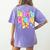 Preppy Fourth Grade Back To School 4th Grade Teacher Girls Women's Comfort Colors T-Shirt Back Print Violet
