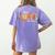 Preppy One Thankful Teacher Coquette Thanksgiving Teacher Women's Comfort Colors T-Shirt Back Print Violet
