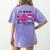 Preschool Teacher In October We Wear Pink Breast Cancer Women's Comfort Colors T-Shirt Back Print Violet