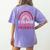 Rainbow Retro Homeschool Mom Teacher I Teach In My Pajamas Women's Comfort Colors T-Shirt Back Print Violet Rainbow Retro Homeschool Mom Teacher I Teach In My Pajamas Women's Comfort Colors T-Shirt Back Print Violet