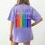 Rainbow Roygbiv Kids Artist Costume Art Teacher Women's Comfort Colors T-Shirt Back Print Violet Rainbow Roygbiv Kids Artist Costume Art Teacher Women's Comfort Colors T-Shirt Back Print Violet