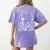 Read In Peace Skeleton Reading Teacher Spooky Halloween Women's Comfort Colors T-Shirt Back Print Violet