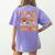 Retro Fall In Love With Learning Autumn Pumpkin Teachers Women's Comfort Colors T-Shirt Back Print Violet
