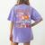 Retro Fall In Love With Learning Pumpkin Autumn Teacher Women's Comfort Colors T-Shirt Back Print Violet
