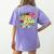 Retro First Grade Teacher Disco Ball Coquette Back To School Women's Comfort Colors T-Shirt Back Print Violet