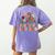 Retro Instructional Assistant Wildflowers Teacher Aide Women's Comfort Colors T-Shirt Back Print Violet