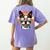 Retro Sunset Sunglasses Boston Terrier Boston Bull Bostie Women's Comfort Colors T-Shirt Back Print Violet