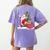 Santa Ugly Christmas Tree Lights Boston Terrier Dog Lover Women's Comfort Colors T-Shirt Back Print Violet