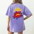 School Counselor Teacher Superhero Superpower Comic Book Women's Comfort Colors T-Shirt Back Print Violet