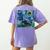 Scottish Terrier Starry Night Scotty Dog Art By Aja Women's Comfort Colors T-Shirt Back Print Violet