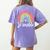 Sé Amable Spanish Bilingual Teacher Be Kind Boho Rainbow Women's Comfort Colors T-Shirt Back Print Violet