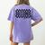 Second Grade Checkered Teacher 1st Day Back To School Women Women's Comfort Colors T-Shirt Back Print Violet