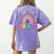 Second Grade Rainbow Girls Boys Teacher Team 2nd Grade Squad Women's Comfort Colors T-Shirt Back Print Violet