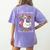 Silly Goose Teacher Club Animal Lover Groovy Teacher Women's Comfort Colors T-Shirt Back Print Violet