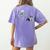 Skeleton Chasing Dog Boston Terrier Halloween Pet Lover Women's Comfort Colors T-Shirt Back Print Violet