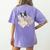 Sleepy Boston Terrier Pajama Men Women Kids Women's Comfort Colors T-Shirt Back Print Violet