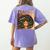 Smart Teacher Afro Girl Melanin African American Wowen Women's Comfort Colors T-Shirt Back Print Violet Smart Teacher Afro Girl Melanin African American Wowen Women's Comfort Colors T-Shirt Back Print Violet