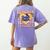 Social Studies Teacher Pencil Heart Leopard Back To School Women's Comfort Colors T-Shirt Back Print Violet