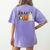 Spooky Ghost Boston Terrier Pumpkin Halloween Dog Lover Women's Comfort Colors T-Shirt Back Print Violet