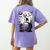 Spooky Halloween Moon Boston Terrier Boston Bull Bostie Women's Comfort Colors T-Shirt Back Print Violet