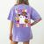 Spooky Teacher Ghost Pencil Teach Halloween Teacher Women's Comfort Colors T-Shirt Back Print Violet