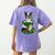 St Patrick's Day Leprechaun Boston Terrier Dog Shamrock For Men Women Kids Women's Comfort Colors T-Shirt Back Print Violet