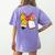 Student Teacher Coquette Bow Pencil Back To School First Day Women's Comfort Colors T-Shirt Back Print Violet