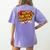 Super Teacher's Assistant Educational Superhero Women's Comfort Colors T-Shirt Back Print Violet