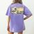 Surfing Boston Terrier Kanagawa Wave Japanese Dog For Men Women Kids Women's Comfort Colors T-Shirt Back Print Violet