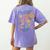 Teach Them Love Them Watch Them Grow Retro Teacher Floral Women's Comfort Colors T-Shirt Back Print Violet