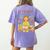 I Teach In My Pajamas Crayon Home School Teacher PJs Women's Comfort Colors T-Shirt Back Print Violet