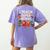 I Teach Super Heroes Teacher Women's Comfort Colors T-Shirt Back Print Violet