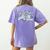 Teacher Blue Chinoiserie Coquette Bow Heart Teacher Life Women's Comfort Colors T-Shirt Back Print Violet