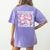Teacher Bow Pencil Flowers Teacher Back To School Women's Comfort Colors T-Shirt Back Print Violet