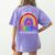 Teacher You Are a Rainbow Of Possibilities Funny Women's Comfort Colors T-Shirt Back Print Violet
